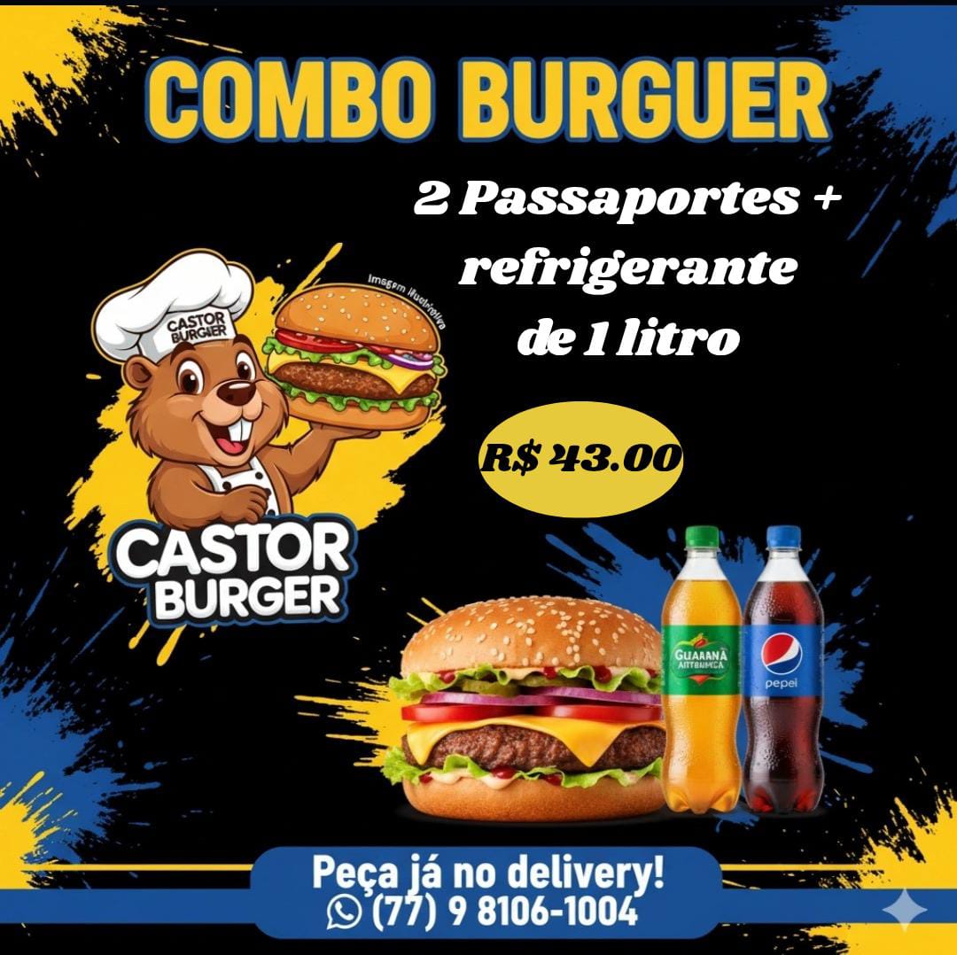 2 passaportes + refrigerante de 1 litro